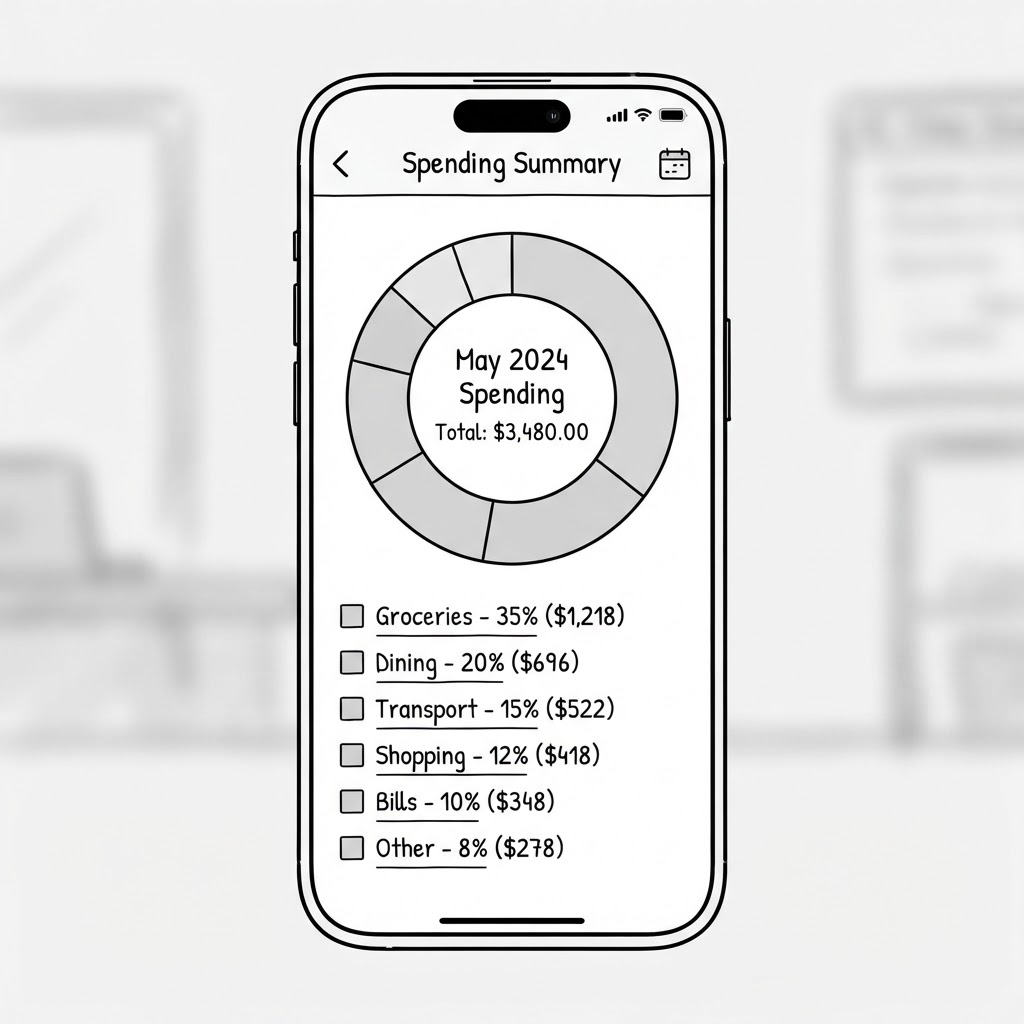 Data Concept A — Donut chart wireframe