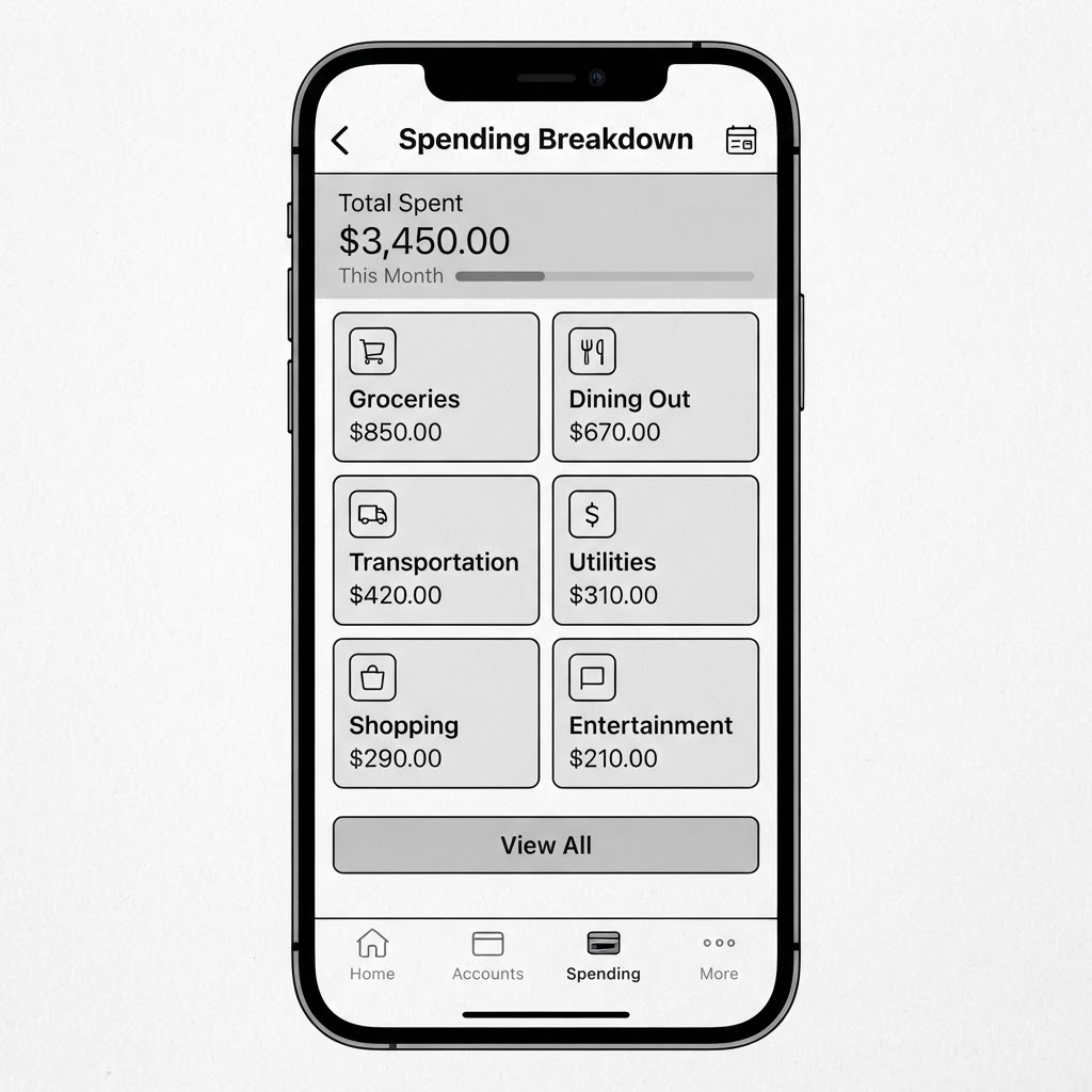 Data Concept C — Category cards wireframe