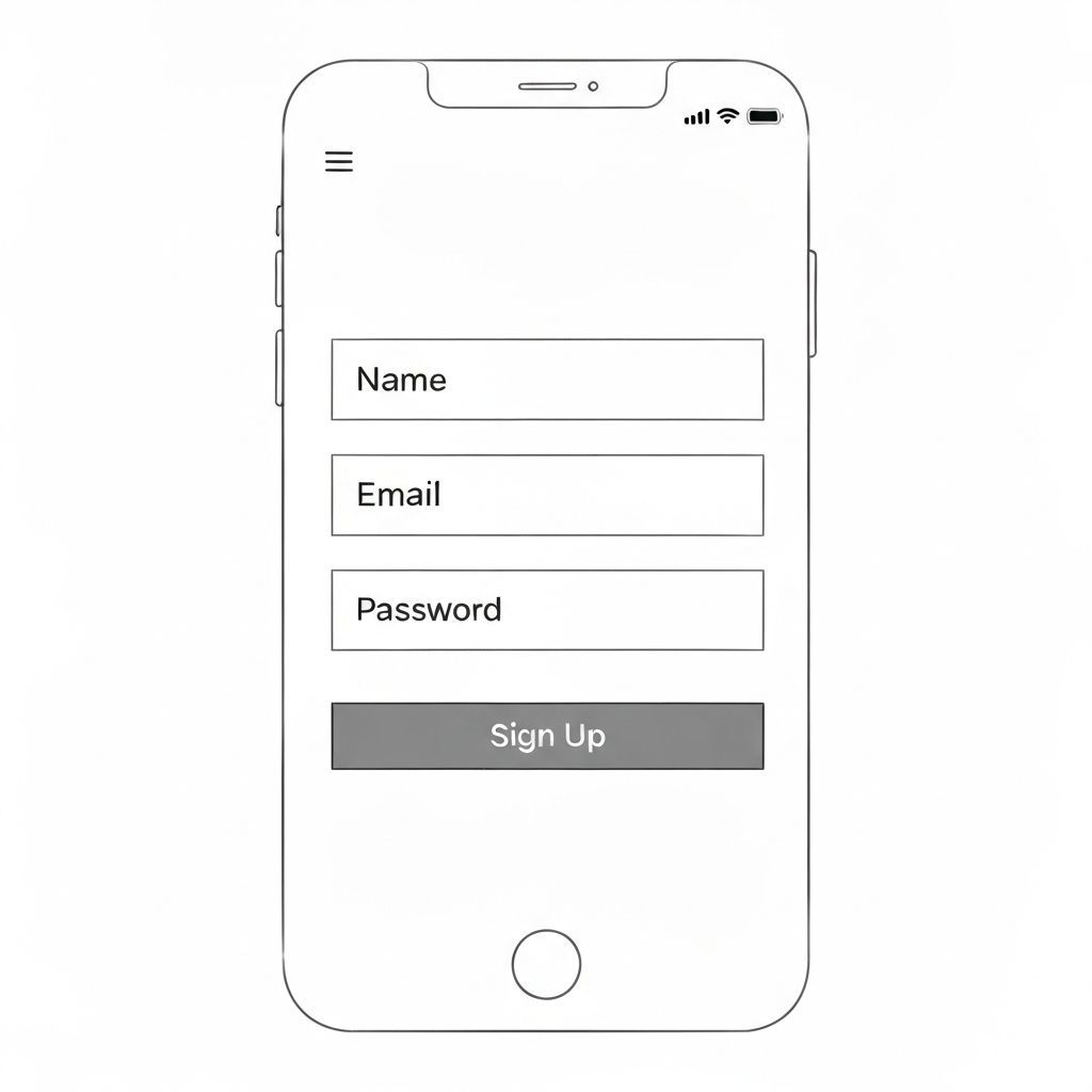 Fast Login Wireframe
