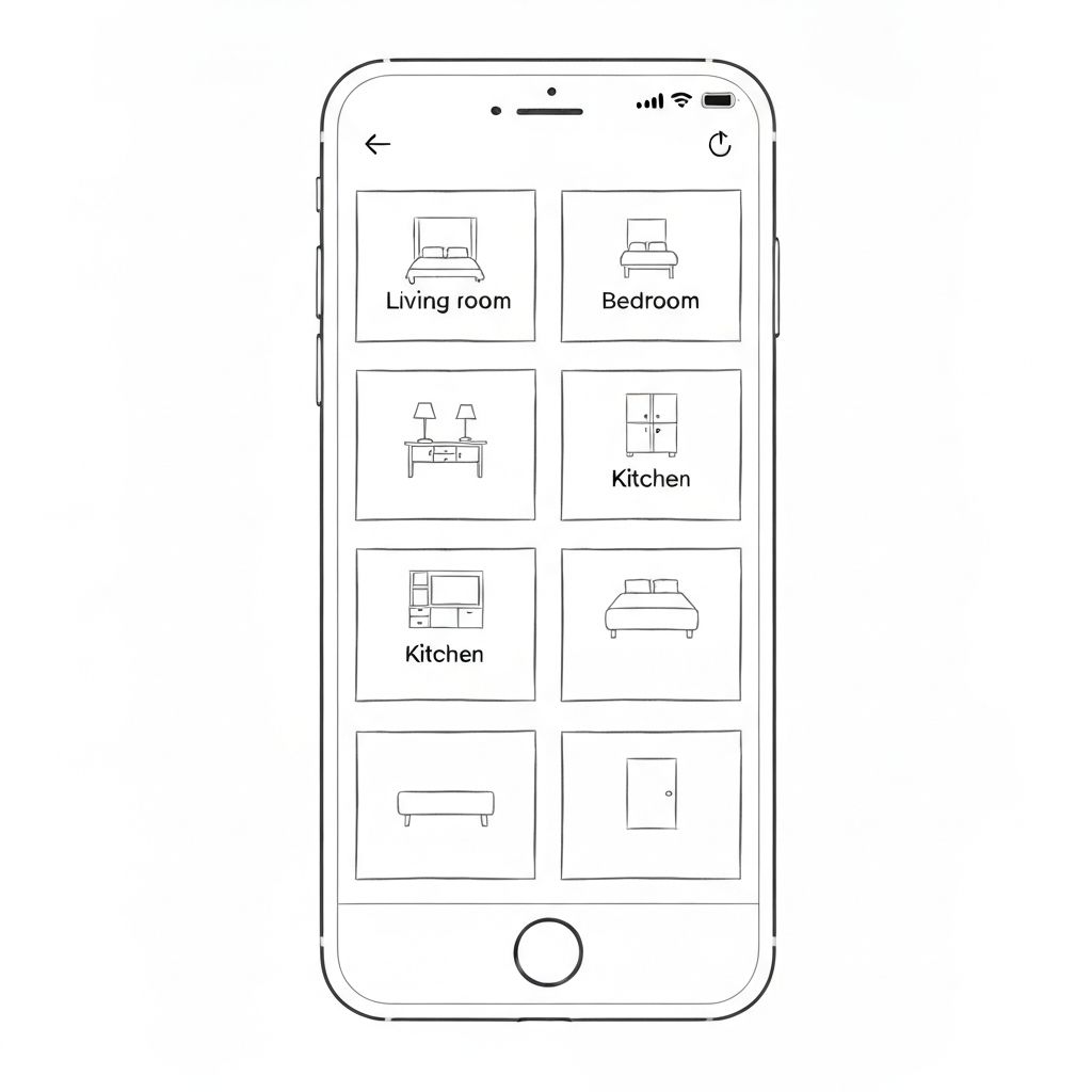 Homee Room Selection Wireframe