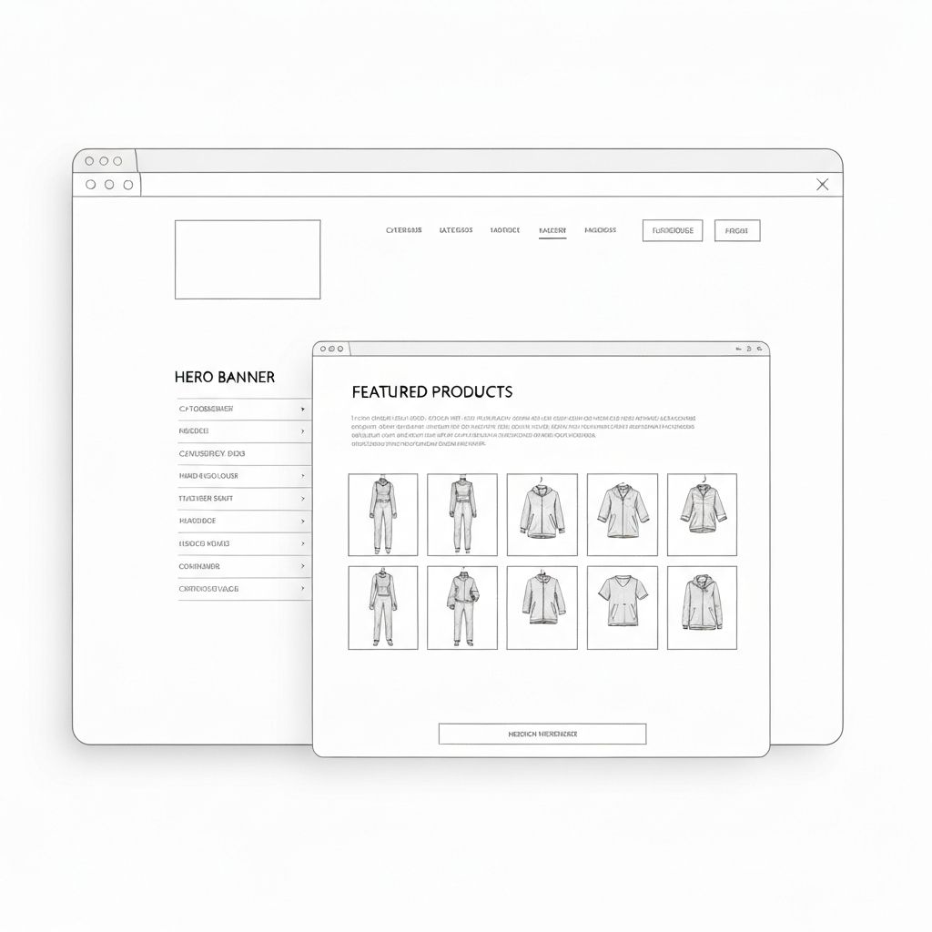 Urban Vogue Homepage Wireframe