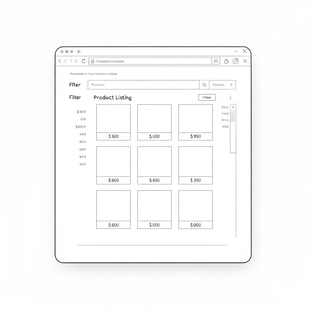 Urban Vogue Product Listing Wireframe